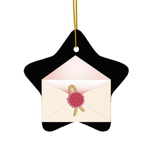 beautiful envelope with an elegant seal Ceramic Ornaments