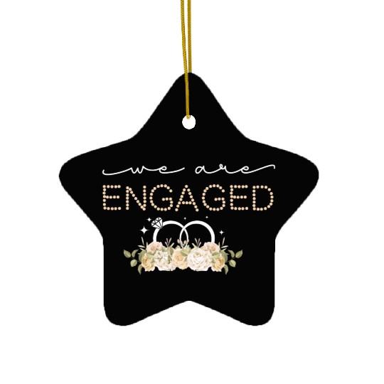Couple Matching Fiancé Engagement Bride Ceramic Ornaments