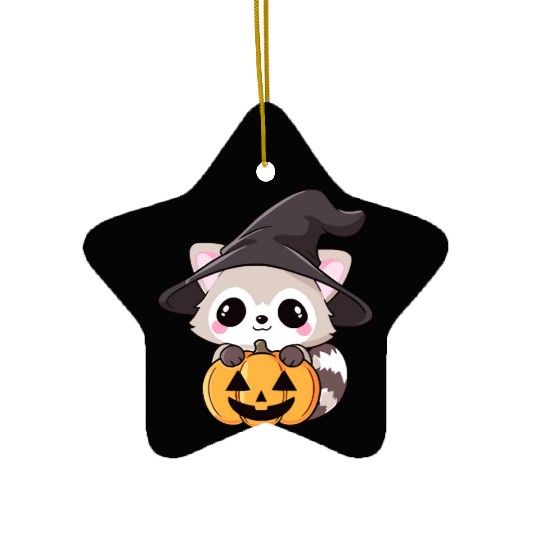 Cute Halloween raccoon Ceramic Ornaments