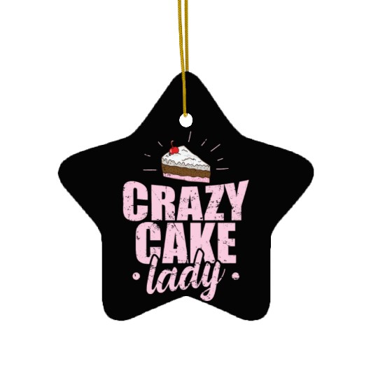 Crazy Cake Lady Pastry Chef Cake Ceramic Ornaments