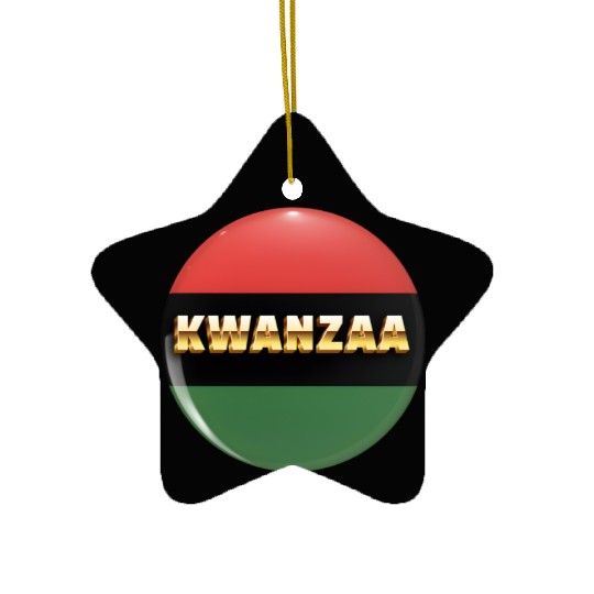 Embracing Kwanzaa: Red, Green, and Black Pride. Ceramic Ornaments