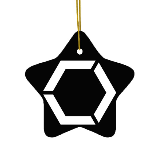White Hexagon Shape Ceramic Ornaments