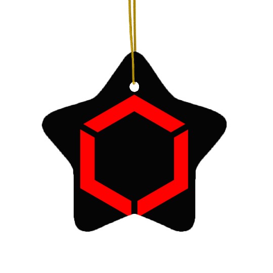 Red Hexagon Shape Ceramic Ornaments