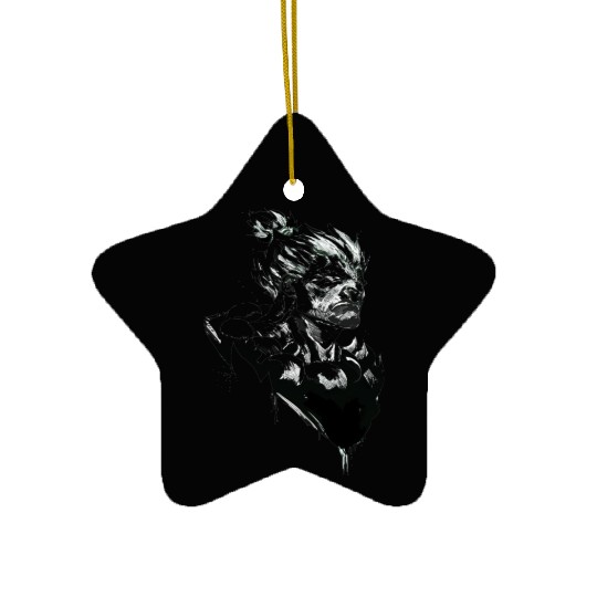 Monochrome Street Fighter: Akuma's Knightly FanAr Ceramic Ornaments