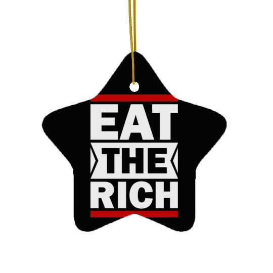 UAW Eat The Rich Ceramic Ornaments