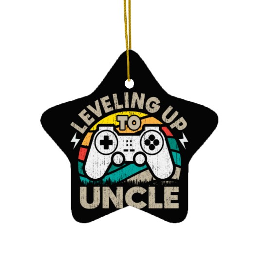 Leveled Up To Uncle Gamer Gaming Future Uncle Ceramic Ornaments