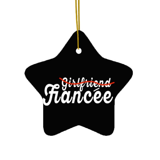 Girlfriend Fiancee Couple Engagement Engaged Ceramic Ornaments
