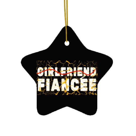 Girlfriend Fiancee Couple Engagement Engaged Ceramic Ornaments