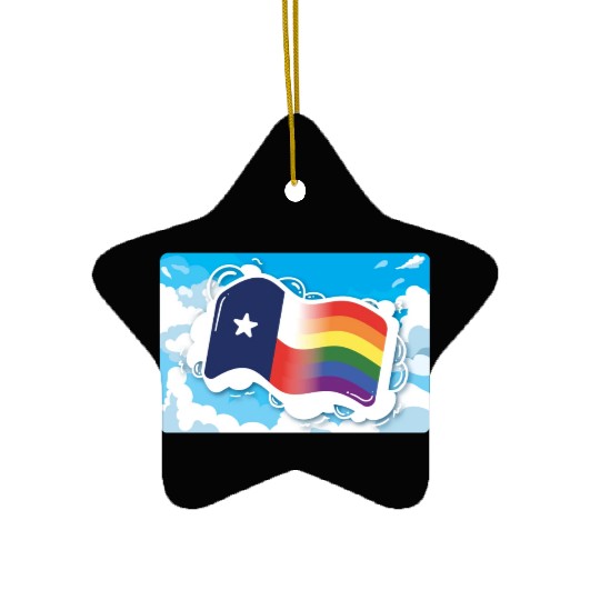 Texas Flag Pride Design for proud LGBT+ Texan Ceramic Ornaments