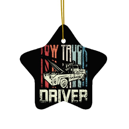 Cool Retro Vintage Tow truck Driver Ceramic Ornaments