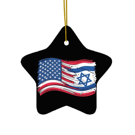 USA Israel flag! We stand with Israel! Ceramic Ornaments