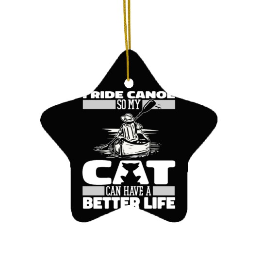 Canoe Canoeing Canoeist Cat Ceramic Ornaments