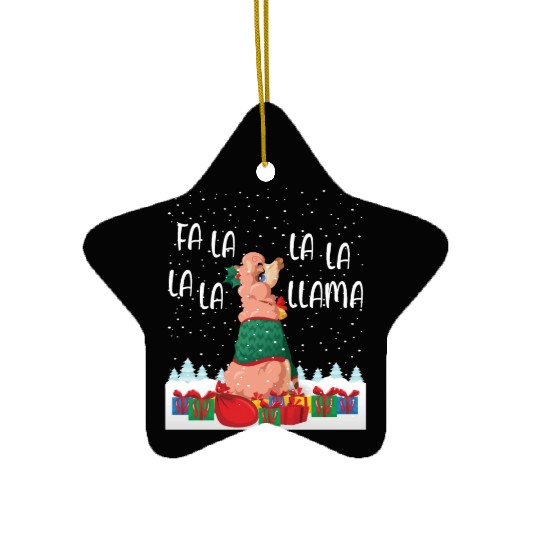 Fa La La La La La Llama Funny Gift Ceramic Ornaments