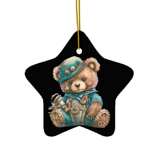 Steampunk Vintage Teddy Bear Ceramic Ornaments