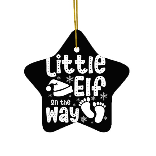 Christmas Pregnant Mom, Little elf on the way Ceramic Ornaments