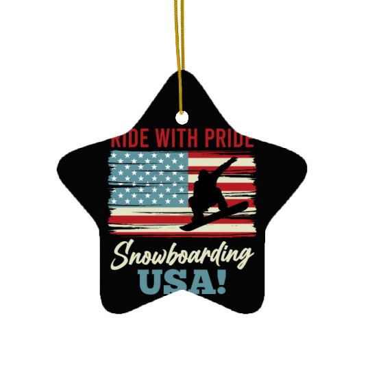 Snowboarding USA! Freestyle Snowboarders Ceramic Ornaments
