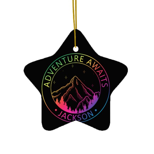 Jackson Jackson Hole Valley Wyoming Usa Adventure Ceramic Ornaments