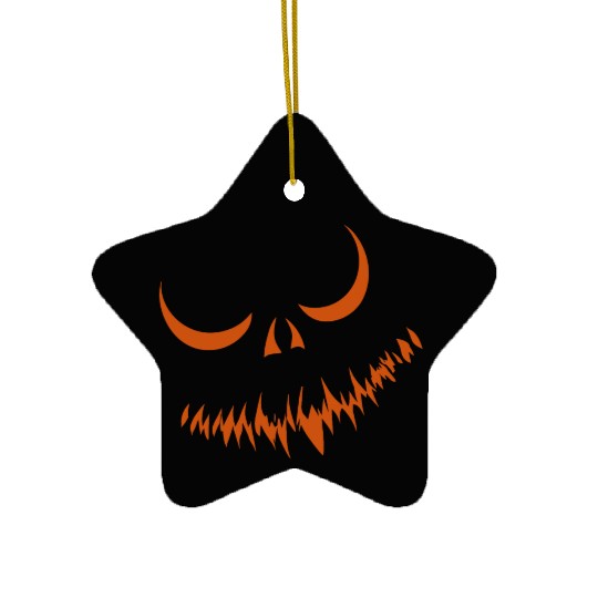 Creepy Jack o Lantern Carved Halloween Pumpkin Ceramic Ornaments
