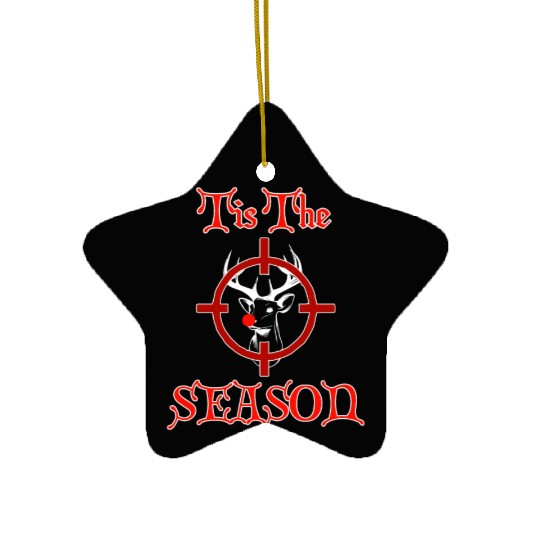 Funny Redneck Deer Hunting Christmas Design Ceramic Ornaments
