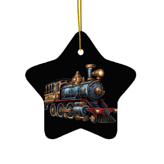 Time Travel: 19th Century Steam Locomotive Ceramic Ornaments