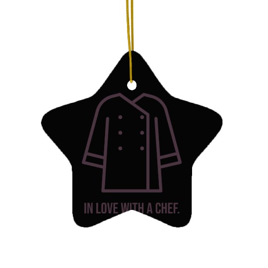In love with a chef Ceramic Ornaments