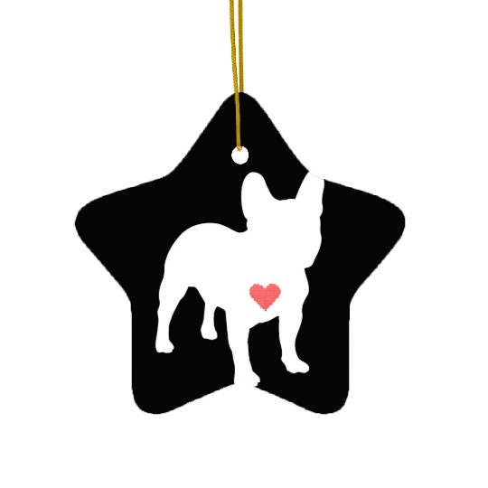 I Heart My Frenchie Ceramic Ornaments