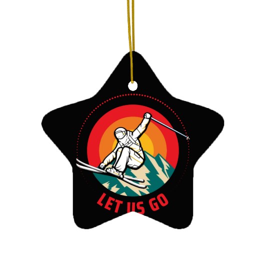 "Winter Wonderland Thrills: Snowboarder's Paradise Ceramic Ornaments