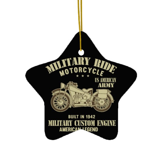 Military Ride Motorcycle Ceramic Ornaments