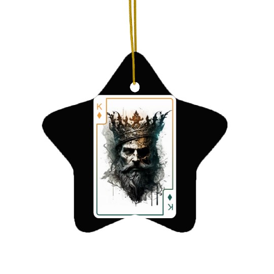 Poker Card Game Scary Halloween Ceramic Ornaments