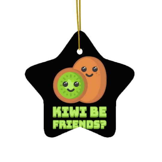 Kiwi Be Friends? Cute Kiwi Cartoon Ceramic Ornaments