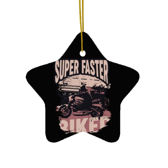 Super Faster Biker Motorcycle And Racing Ceramic Ornaments