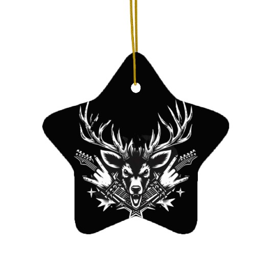 Punk Rock Reindeer Ceramic Ornaments
