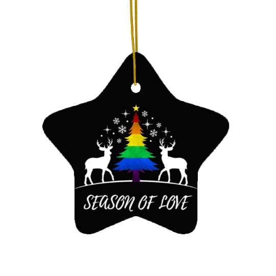 Gay Christmas Tree Gay Couple Season Of Love Ceramic Ornaments