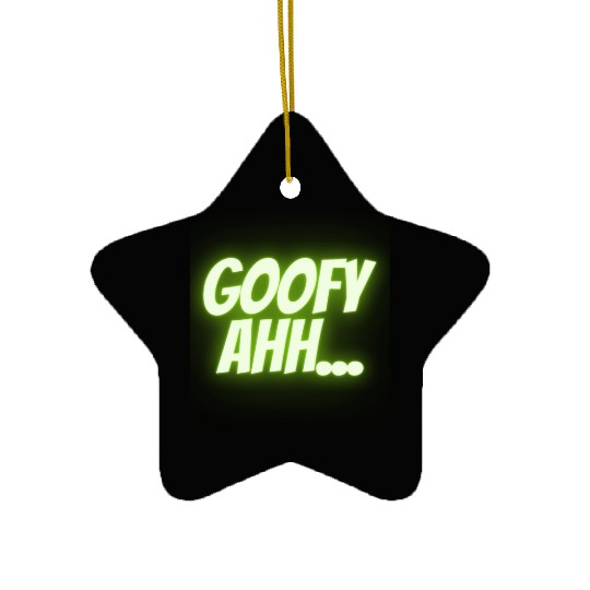 Gooeey Green Goofy Ahh Ceramic Ornaments