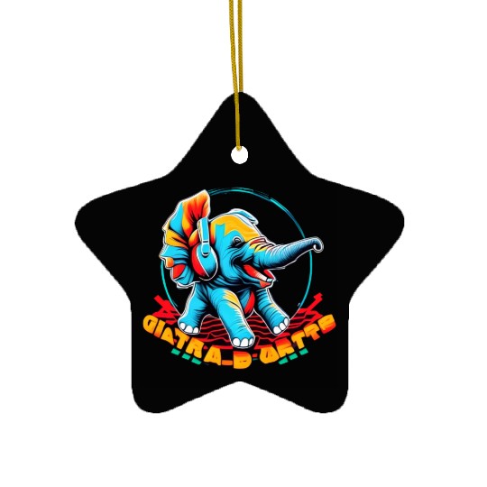Colorful elephant face Ceramic Ornaments
