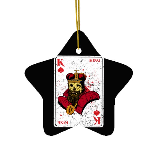 King on Spades Horror Halloween Card Game Creepy Ceramic Ornaments