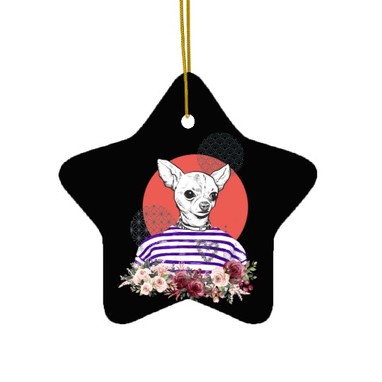 Keen Chihuahua Gift For Dog Lover Ceramic Ornaments