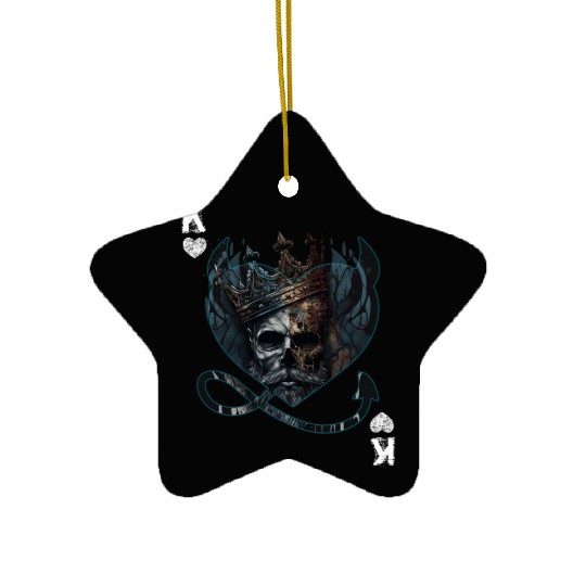 Heart King Playing Card Halloween Gothic Fan Ceramic Ornaments