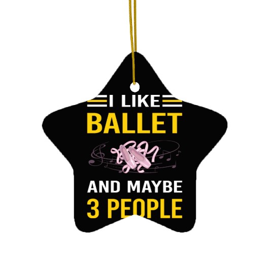 3 People Ballet Ballerina Ceramic Ornaments