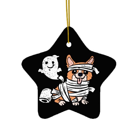 CORGI MUMMY HALLOWEEN Ceramic Ornaments