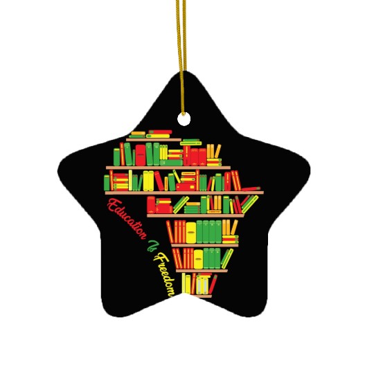Education Is Freedom Juneteenth Reading Book Lover Ceramic Ornaments
