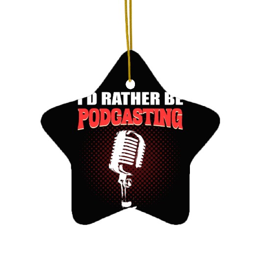 Podcast Microphone Podcast Editor Ceramic Ornaments