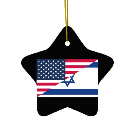 Israel USA flag flags Ceramic Ornaments