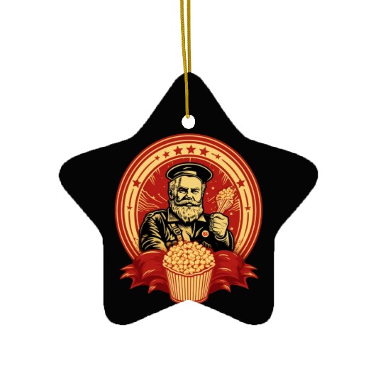 Popcorn Communist Propaganda #1 Ceramic Ornaments