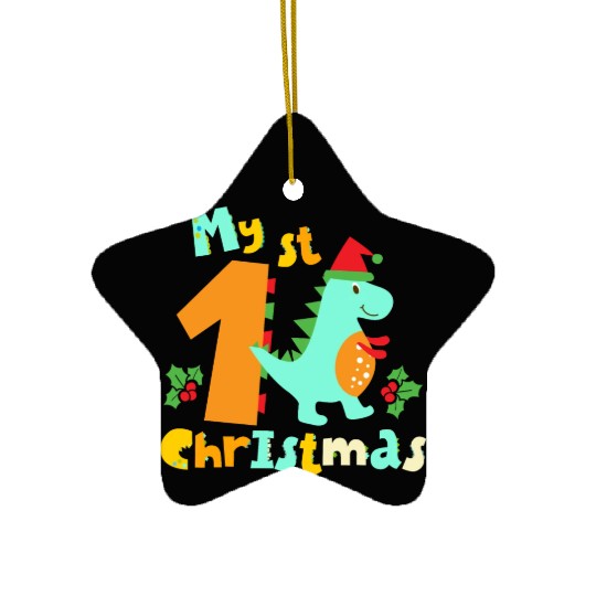 My First Christmas Xmas Cute Dinosaur Ceramic Ornaments