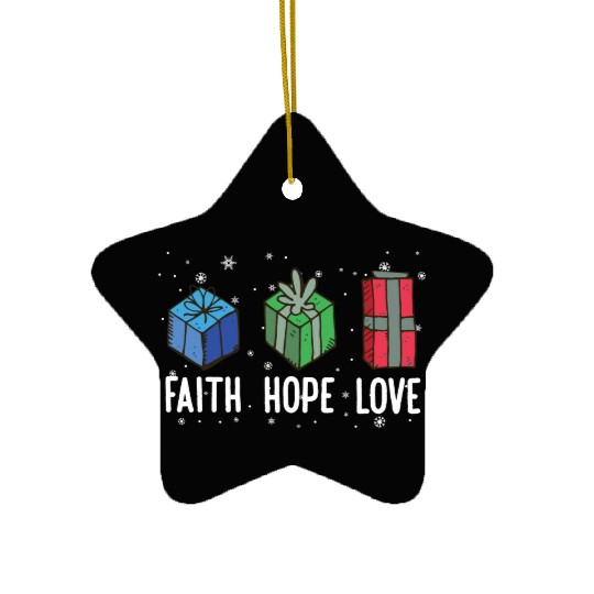 Faith Hope Love Religious Family Christmas Ceramic Ornaments