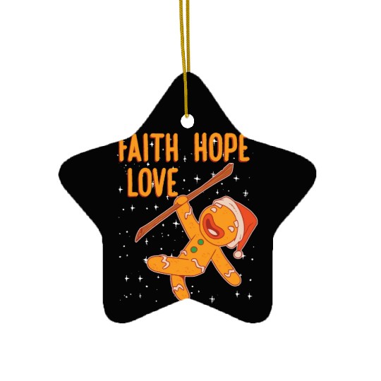 Faith Hope Love Religious Christmas Costume Ceramic Ornaments