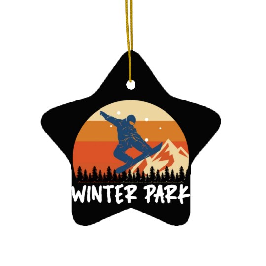 Winterpark Snowboarding Freestyle Snowboarder Ceramic Ornaments