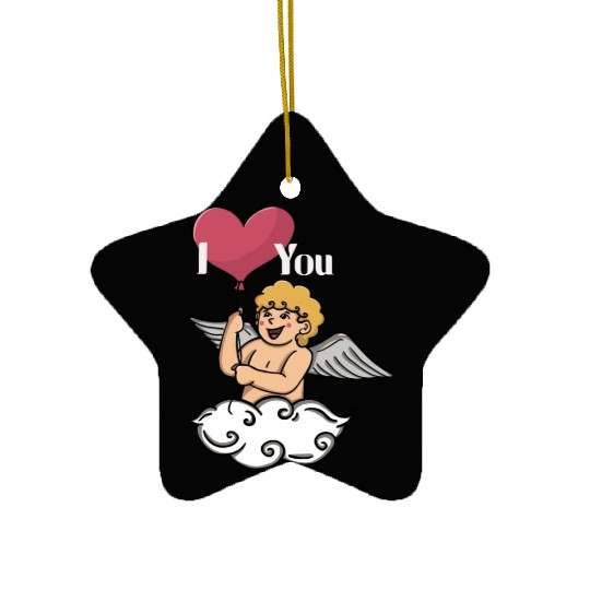 Cupid And Love Balloon Ceramic Ornaments