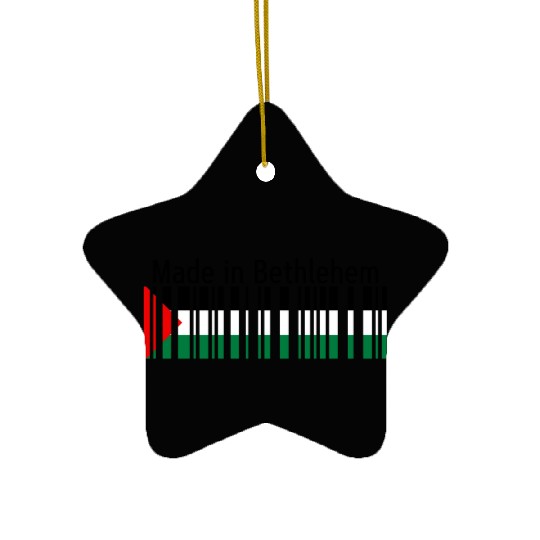 Made in Bethlehem Barcode Palestine Flag for Pales Ceramic Ornaments